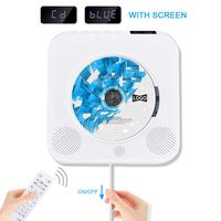 Wall Mountable CD Player with Bluetooth, Jimwey Portable CD Music Player Built-in HiFi Speakers with Remote Control Screen FM Radio Home Audio MP3 Music Player, Supports USB SD Card AUX Input Output