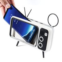 Retro BT Speaker with Mobile Phone Stand,Portable Bluetooth Speaker with AUX FM BT Optional,3D Stereo Sound Quality,TF Card Slot,USB Port,32.8ft Wireless Range Bluetooth V4.2 (Coffee) (Silver Gray)