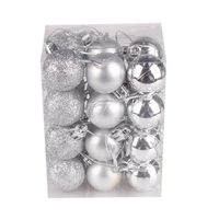 24pc Christmas Ball Ornaments Small Shatterproof Christmas Decorations Tree Balls for Holiday Wedding Party Decoration Tree Ornaments (Silver, A)