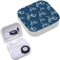 Portable Contact Lens Case Box Travel Kit Mirror + Bottle + Tweezers Container Holder [ Pattern Design ]
