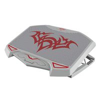 Shentesel LED Light Adjustable Base Laptop Holder Cooling Fan Radiator Stand Bracket - Silver + Gray