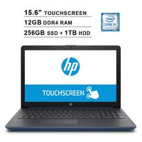 2019 HP Pavilion 15.6 Inch HD Touchscreen Laptop (8th Gen Intel Core i3-8130U up to 3.4GHz, 12GB DDR4 RAM, 256GB SSD (Boot) + 1TB HDD, Intel UHD Graphics 620, WiFi, Bluetooth, Windows 10, Blue)