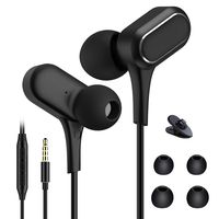 JJCALL Noise Isolation Earphones Heavy Bass in-Ear Earbuds Pure Sound and Powerful Bass Headphones with Mic Compatible with Phone/Samsung/Huawei and More Phone