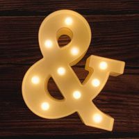 MUMUXI LED Marquee Letter Lights 26 Alphabet Light Up Marquee Number Letters Sign for Wedding Birthday Party Battery Powered Christmas Lamp Night Light Home Bar Decoration (&)