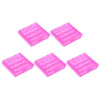 uxcell 5 Pcs Battery Storage Case Holder Purple 4AA or 4AAA Battery Capacity