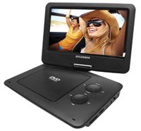 Sylvania 9-Inch Swivel Screen Portable DVD/CD/MP3 Player with 5 Hour Built-In Rechargeable Battery, USB/SD Card Reader, AC/DC Adapter (Renewed)