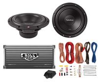 2) Rockford Fosgate R2D4-10 10" 1000W 4-Ohm Car Subs + 1600W 2-Ch Amp + Amp Kit