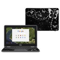 MightySkins Skin Compatible with Dell Chromebook 11" 3180 - Black Butterfly | Protective, Durable, and Unique Vinyl Decal wrap Cover | Easy to Apply, Remove, and Change Styles | Made in The USA