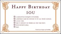 Birthday IOU card