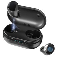 Wireless Earbuds,Sharllen True Wireless Stereo 5.0 Bluetooth in-Ear Headphones IPX7 Waterproof Noise Cancelling Deep Bass Sports Portable Earphones Charging Case Built-in Mic Compatible iPhone/Android