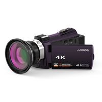 4K Camcorder,Andoer 1080P 48MP WiFi Digital Video Camera Recorder with 0.39X Wide Angle Macro Lens Novatek 96660 Chip 3inch Capacitive Touchscreen Night Sight 16X Zoom Support External Microphone