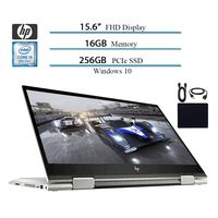 HP Envy 2019 x360 2-in-1 15.6" FHD Touchscreen Laptop Computer, 8th Gen Intel Quad-Core i5-8250U, 16GB RAM, 256GB PCIe SSD, Fingerprint Reader, Backlit KB, Windows 10, Silver w/ HESVAP Accessories