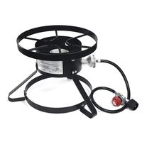 XtremepowerUS High-Pressure Single Burner Outdoor Stove Gas Propane Cooker Regulator and Hose Outdoor Cooking Camping Burn