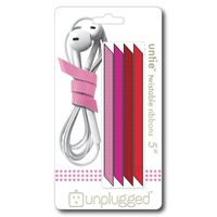 Unplugged Goods UNTIE 5" Twistable Ribbon Cord Wrap: 4 Pack Lipstick