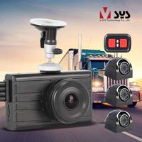 VSYSTO Vehicle Backup Dash Cam DVR 4 Channel X2V Pro 3'' Monitor 1080P+VGA+VGA+VGA Infrared Night Vision Waterproof Cameras for Semi Truck Trailer Car Vans G-Sensor Loop Recording No Blind Zone
