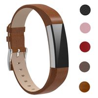Bands Compatible for Fitbit Alta and Fitbit Alta HR, Bear Village Genuine Leather Band for Fitbit Alta HR, Adjustable Replacement Sport Wrist Bands for Fitbit Alta Fitness Tracker - Brown