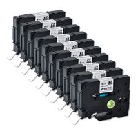 Compatible for Brother Tze221 0.35 Inches 26.2feet (9mm/8m) p-Touch Laminated Black on White Standard Replace Waterproof Label Tape maker PT-H110/PT-D200/PT-D210/PT-D400/PT-D600/PT-1280/PT-1290(10PK)