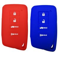 Coolbestda 2Pcs 4 Buttons Key Fob Cover Skin Remote Case Keyless Entry Jacket Shell for Lexus 2018 NX300h 2018-2013 ES350 GS350 2016-2013 GS300h GS450h Red Blue