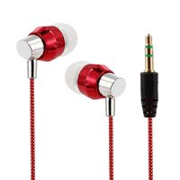 Wired in Ear Headphones QUNANEN Universal in-Ear Magnet Stereo Earbud Earphone Headset with Mic for Cell Phone Comfort-Fit for Running, Workout, Gym Business Fashion Headphones (Red A)