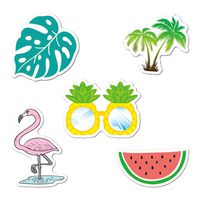 Honch Vinyl Aesthetic Summer Pineapple Stickers Pack 5 Pcs Flamingo Decals for Laptop Ipad Car Luggage Water Bottle Helmet Truck