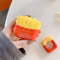 SosoJustgo2 Airpods 3 Silicone Protective Case Cute 3D French Fries Hamburger Design with Ring Buckle Storage Case Shockproof Cover Charging Case for Airpods Pro( French Fries Style)