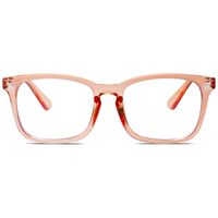 SOJOS Blue Light Blocking Glasses Square Eyeglasses Frame Anti Blue Ray Computer Game Glasses for Women Men Crazy Work SJ5028 with Clear Orange Frame/Anti-Blue Light Lens