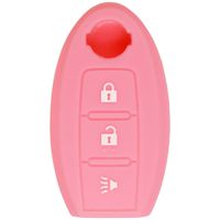 qualitykeylessplus Pink Rubber Case Silicone Protective Cover for Nissan Remotes with Free KEYTAG