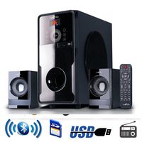 beFree Sound 2.1 Bluetooth Speaker System for any PC or Home Entertainment with FM Radio, SD and full function remote control