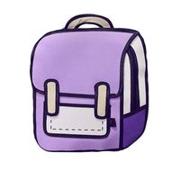 Genius_Baby 3D Drawing Bag Cartoon Comic Vintage Backpack for College Girls Laptop Bag (Purple)