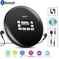 Portable Compact CD Player with Bluetooth, Personal Disc CD Player with Earbud/LCD Display/USB Power Cable, Anti-Skip/Shockproof Protection, Small Music CD Player, for Adults Students Kids