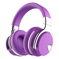 COWIN E7 Active Noise Cancelling Bluetooth Headphones with Microphone Deep Bass Wireless Headphones Over Ear, Comfortable Protein Earpads, 30H Playtime for Travel Work TV Computer Phone - Purple