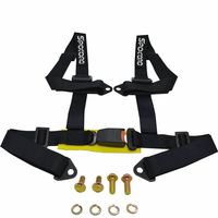 Spocoro SB-0204BLK-BK-1 4 Point Racing Safety Harness Buckle with 2" Straps,Black (Pack of 1)