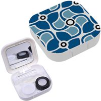 Portable Contact Lens Case Box Travel Kit Mirror + Bottle + Tweezers Container Holder [ Abstract Design ]