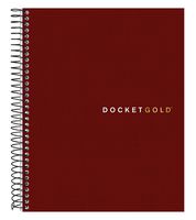 TOPS Docket Gold Project Planner, 6-3/4"x 8-1/2", Wire Bound, Project Rule, Burgundy Cover, 70 Sheets (63754)