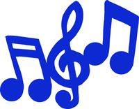 hBARSCI Music Notes Vinyl Decal - 5 Inches - for Cars, Trucks, Windows, Laptops, Tablets, Outdoor-Grade 2.5mil Thick Vinyl - Royal Blue