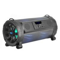 Pyle Bluetooth Boombox Street Blaster Stereo Speaker - Portable Wireless 300 Watt Power FM Radio / MP3 System w/ Remote, LED Lights & Rechargeable battery - PBMSPG190