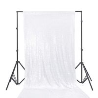 TRLYC White 8FT x 8FT Sequin Wedding Backdrop Photograph