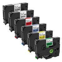 Bigger 6 Pack Compatible Label Tape Replacement for Brother TZe-131 TZe-231 TZe-431 TZe-531 TZe-631 TZe-731 Cassette Used with P-Touch PT-1000 PT-1010 PT-H101C GL-H105 PT-2030VP, 12mm x 8m