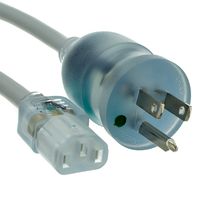 Hospital Grade, Green Dot, Power Cord, Nema 5-15 to C13, 14 AWG, SJT, 15 Amp / 125 Volt, 10 Foot
