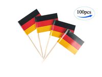 Germany Flag German Flags,100 Pcs Cupcake Toppers Flag, Country Toothpick Flag,Small Mini Stick flags Picks Party Decoration Celebration Cocktail Food Bar Cake Flags