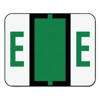 Smead BCCR Bar-Style Alphabetic Color-Coded Labels, Letter E, Dark Green, 500 Labels per Roll (67075)