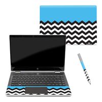 Mightyskins Skin Compatible with Hp Pavilion X360 14" (2018) - Baby Blue Chevron | Protective, Durable, and Unique Vinyl Decal Wrap Cover | Easy to Apply, Remove, and Change Styles | Made in The USA