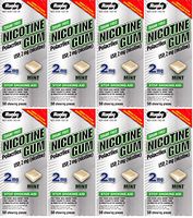Nicotine Gum 2mg Sugar Free Mint Flavor Generic for Nicorette 50 Pieces per Box Pack of 8 Total 400 Pieces