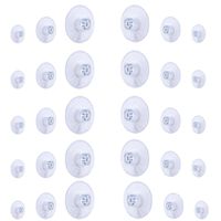 Whaline 30 Packs Suction Cup Plastic Sucker Pads Without Hooks, Clear, 3 Size, 45 mm, 30 mm, 20 mm