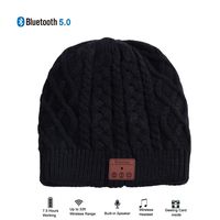 Make Your Life Bluetooth Beanie Music Gift Snowboard Hat with Removable Wireless Headset Headphone Earphone Cap Speaker Mic for Outdoor Skiing Running Music Tech Birthday （Black）