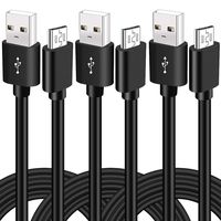 Micro USB Cable,10FT 3 Pack Extra Long Fast PS4 Charging Cable,Android Smartphone Charger Cord for Xbox One PS4 Controller,Samsung Galaxy S6 S7 Edge J3 J7 Note 5/Echo Dot/Tablet/HTC/LG Playstation 4