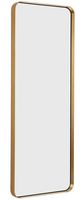 Hamilton Hills Contemporary Brushed Metal Tall Gold Wall Mirror | Glass Panel Gold Framed Rectangle Deep Set Design (18" x 48")