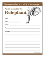 Funny Elephant Phone Messages Notepad, Office Gift Idea 4.25 x 5.5, 50 Sheets