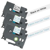 COLORWING Compatible Tape Replacement for Ptouch 12mm 0.47" 1/2inch TZe Label Tape - 1x TZe-231 Laminated Label Tape and 1x TZe-FA3 Fabric Iron On Tape, for Brother PT-D400 PT-D400VP PT-D450 PT-H110