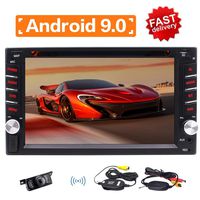 6.2" Android 9.0 System Double 2Din Car Stereo Capacitive Touch Screen CD DVD Player Car Radio GPS Navigation In Dash Headunit Support Bluetooth WiFi 1080P Video Mirrorlink USB SD with Wireless Backup